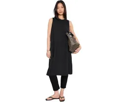 Туника миди Organic Handkerchief Linen с круглым вырезом и разрезом по бокам Eileen Fisher