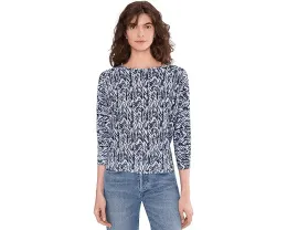 Свитер Indigo Crosshatch с батниковым кроем и линейным принтом NIC+ZOE