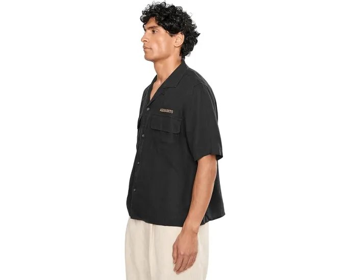 AllSaints Dunloe рубашка с коротким рукавом Jet Black