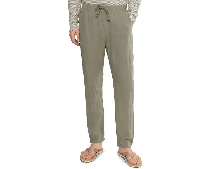 Брюки Faherty Linen Drawstring из мягкого льна с манжетами и карманами