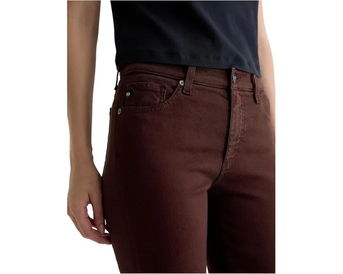 Прямые зауженные джинсы AG Jeans Mari со средней посадкой в цвете Coffee Bean