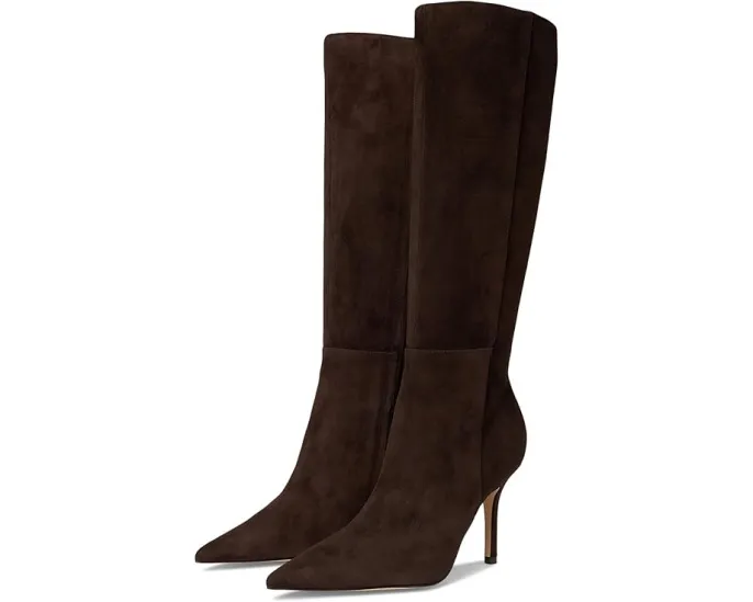Ботильоны Nine West Gerty из замши темно-коричневого цвета на каблуке