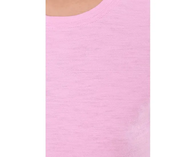 Топ Lilla P Short Sleeve Back Seam с круглой горловиной и коротким рукавом