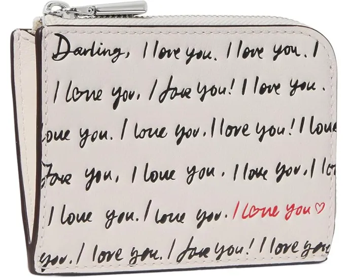 Мини-кошелек для карт с тиснением I Love You из кожи от Kate Spade New York