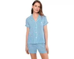 Short Sleeve Notch Collar Boxer PJ Set