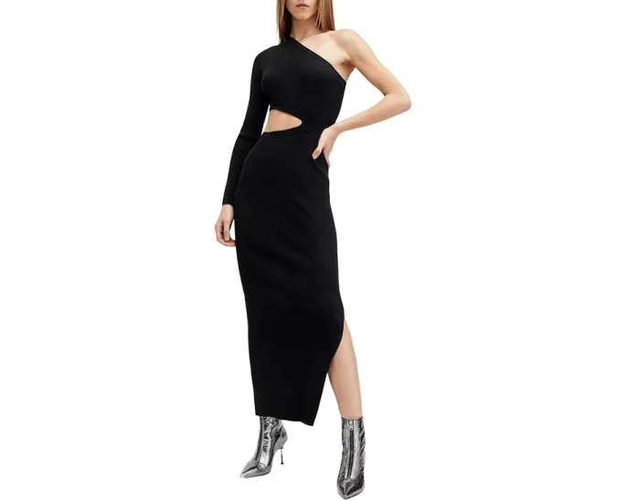 Платье AllSaints Daisy с разрезом и длинным рукавом
