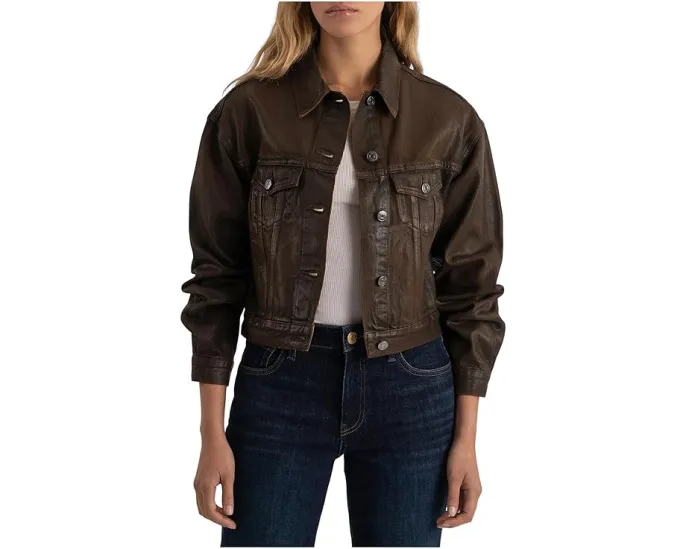 Джинсовая куртка KUT from the Kloth Emrie с покрытием и длинными рукавами