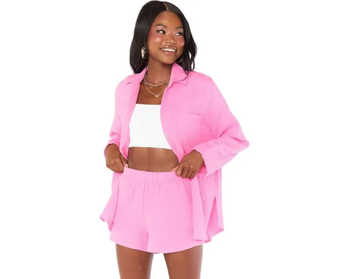 Show Me Your Mumu Свободная блуза Weekday Button-Up из хлопкового газа