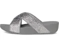 Сандалии Lulu Crinkled-shimmer Cross Slides от FitFlop с блестками