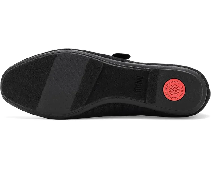 Туфли FitFlop Delicato Wave-Edge Canvas Mary Janes на клиновидном каблуке