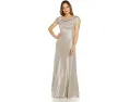 Вечернее платье Adrianna Papell Metallic Knit с драпированным вырезом