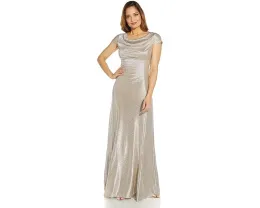 Вечернее платье Adrianna Papell Metallic Knit с драпированным вырезом