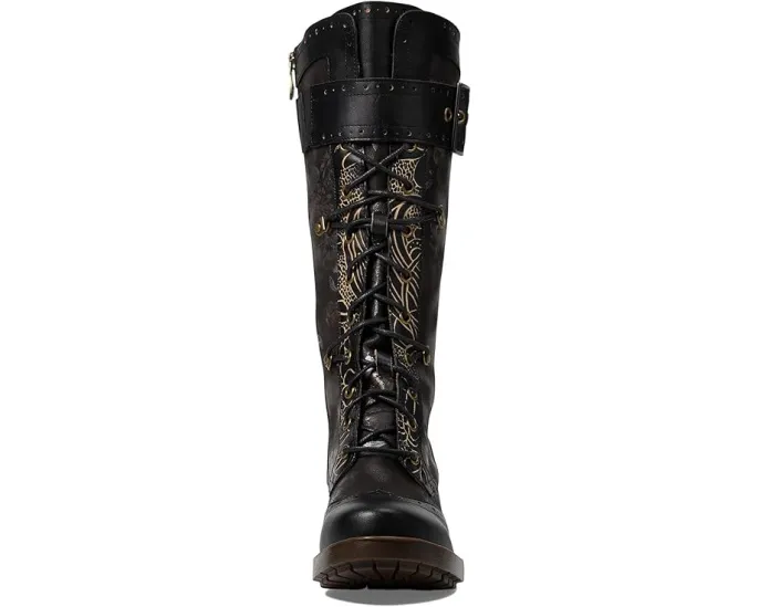 Ботинки Kisha-Boss до середины икры с миндалевидным носком и шнуровкой