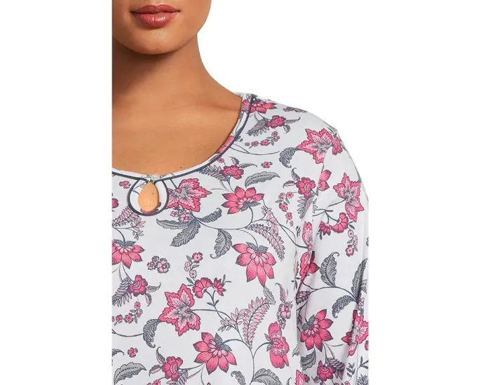 Ночная сорочка Karen Neuburger большого размера с длинным рукавом и праздничным принтом