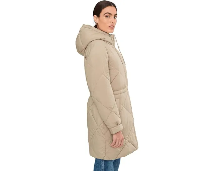 Длинная стеганая парка Levi's с капюшоном из шерпи