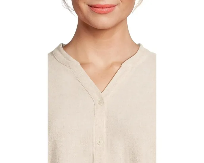 Блуза Barefoot Dreams из льняной смеси с длинными рукавами