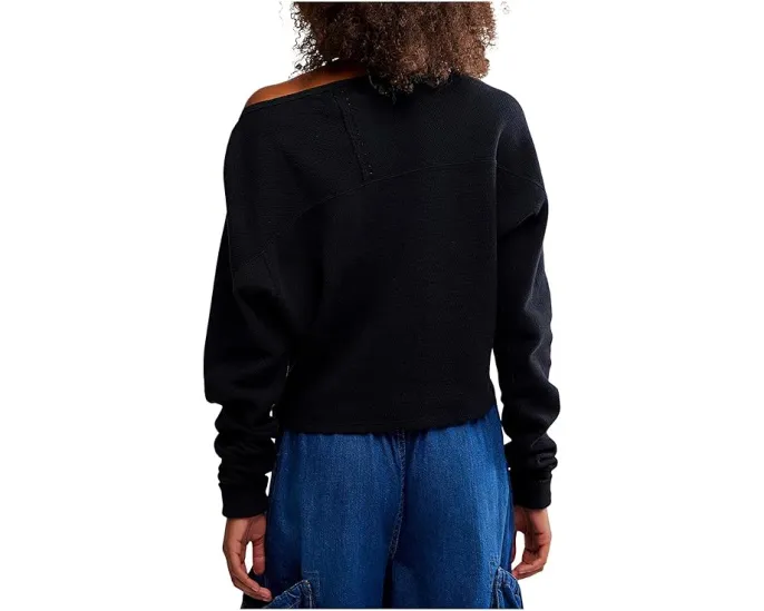 Free People Длинный рукав Jess из термоткани с лодочкой