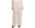 Striped Organic Linen Sheen High Waisted Full Length Trousers