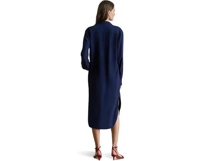 Платье-рубашка Double-Faced Georgette Shirtdress из жоржета Lauren Ralph Lauren