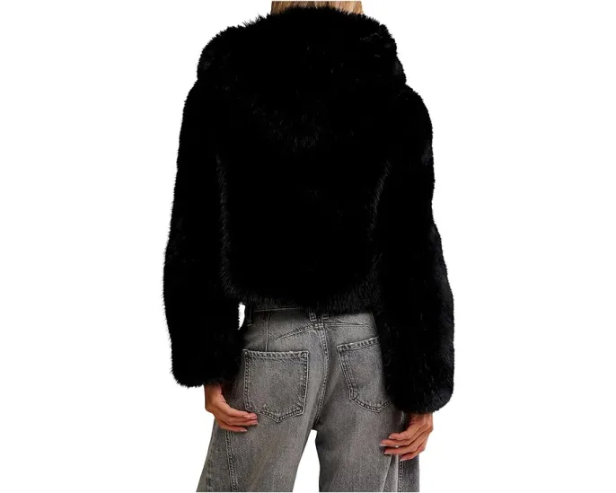 Куртка Free People Louder Please с капюшоном из искусственного меха и укороченным кроем