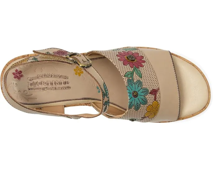 Сандалии Halena на платформе с ручной росписью и регулируемой застежкой