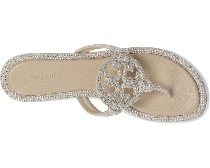 Сандалии Tory Burch Miller Knotted Pave с заклепками и стелькой из овечьей кожи