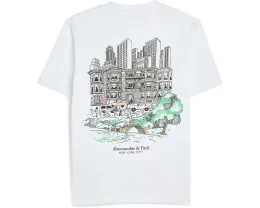 Футболка NYC Sketch Tee для детей от abercrombie kids с рисунком Нью-Йорка