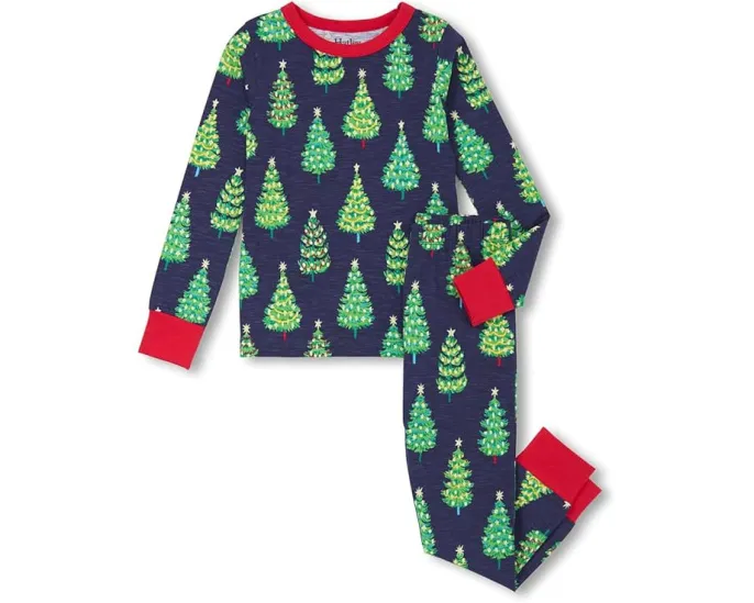 Пижамный комплект из стрейч-хлопка Hatley Kids для детей с контрастными манжетами