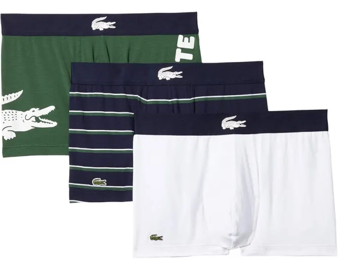 Трусы-боксеры Lacoste Trunks 3-Pack с логотипом крокодила
