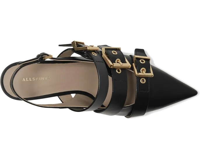 Босоножки AllSaints Vivian на низком каблуке с застежкой на пряжке и острым носком
