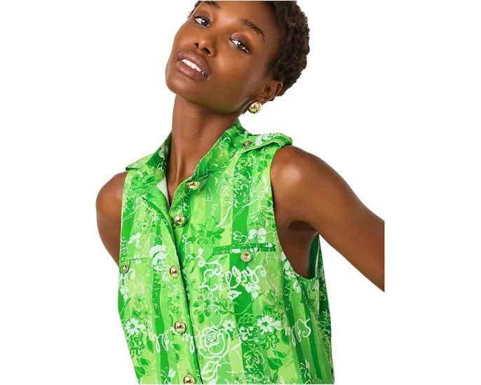 Платье-трапеция Zorella от Lilly Pulitzer с карманами и погонами