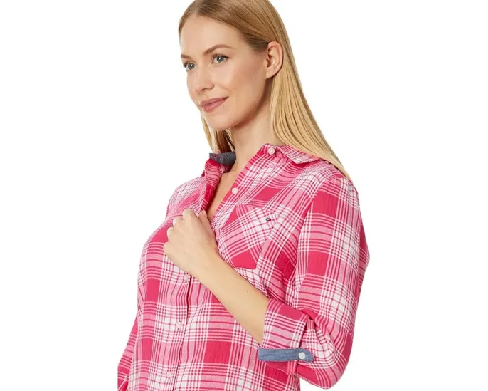Рубашка Tommy Hilfiger Patio Plaid с отворотом на манжетах