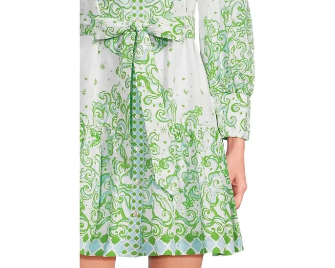 Платье Lilly Pulitzer Drena с воротником стойкой и поясом