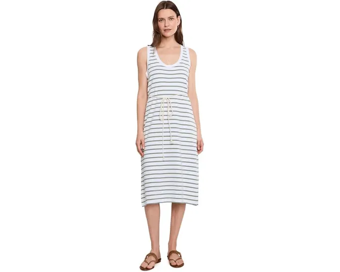 Платье-майка Lilla P Rib Stripe с боковыми разрезами и поясом