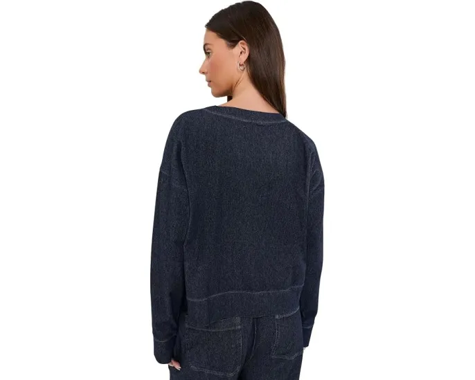Укороченный свитшот Eileen Fisher из органического хлопка индиго