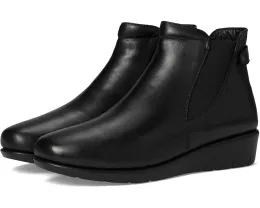 Ботильоны Apso на каблуке с эластичной вставкой и молнией из мягкой кожи