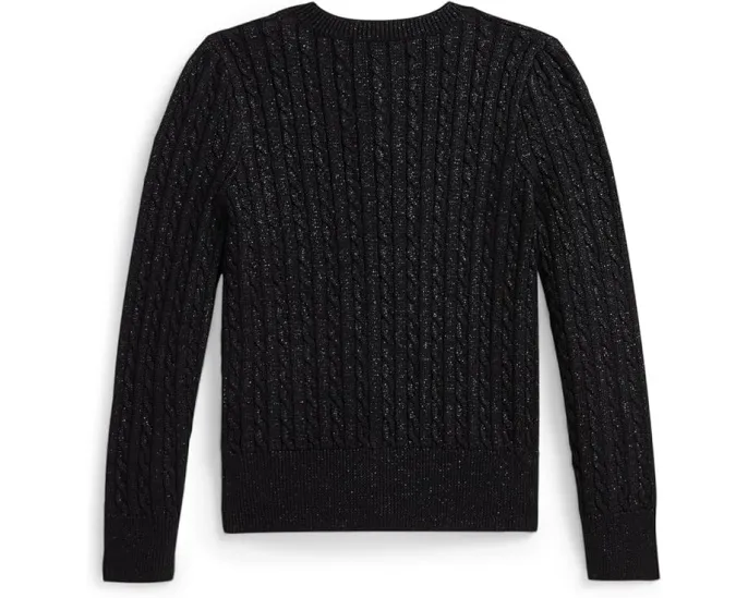 Детский кардиган Polo Ralph Lauren Kids с мелкой резинкой и металлическим эффектом