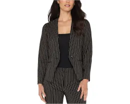 Приталенный блейзер Liverpool Los Angeles без воротника с суперстретч и полосатой расцветкой