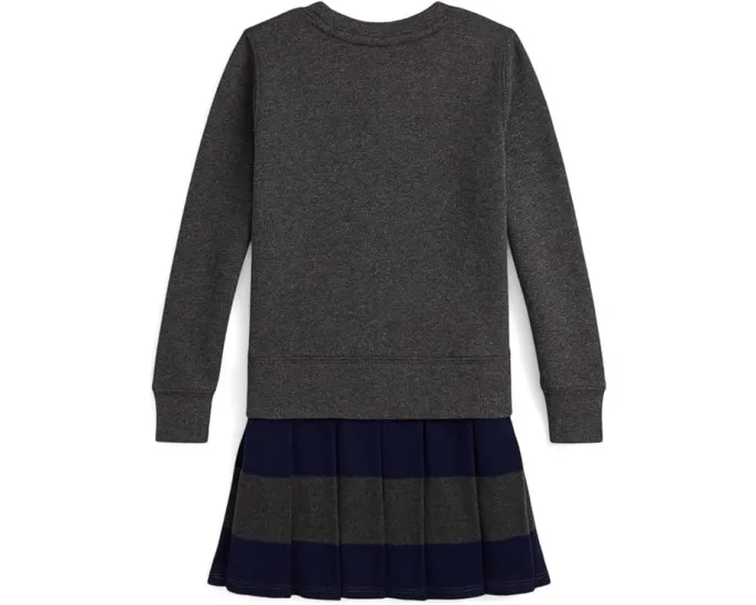 Платье-толстовка для девочки Polo Ralph Lauren Kids из флиса с принтом Big Pony