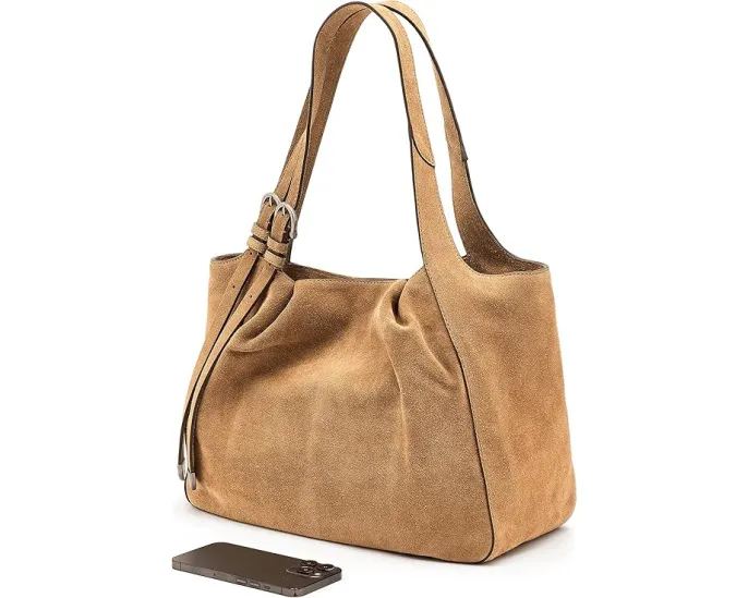 Сумка-тоут Frye Heather из замши с кожаной отделкой