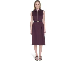 Платье Calvin Klein без рукавов с поясом и молнией из ткани скаб