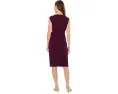 Adrianna Papell платье короткое V-Neck Crepe с бантом и боковым разрезом
