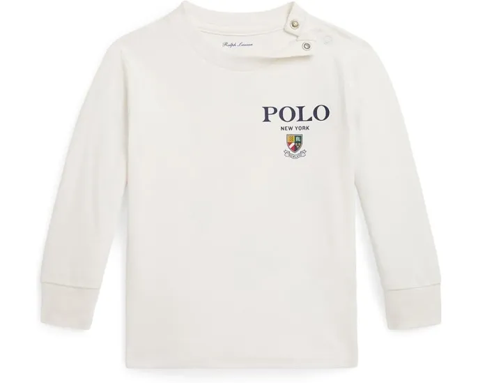 Футболка Polo Ralph Lauren Kids с длинным рукавом и принтом для младенцев