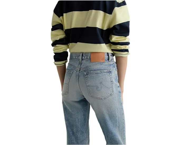 Джинсы AG Jeans Sydney Mid-Rise Stovepipe с прямым узким кроем и застежкой на пуговицы