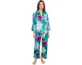 Пижама Natori Viva из сатина с принтом и мандариновым воротником