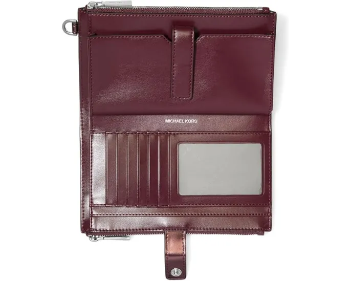 Кожаный кошелек на запястье MICHAEL Michael Kors Jet Set Double Zip