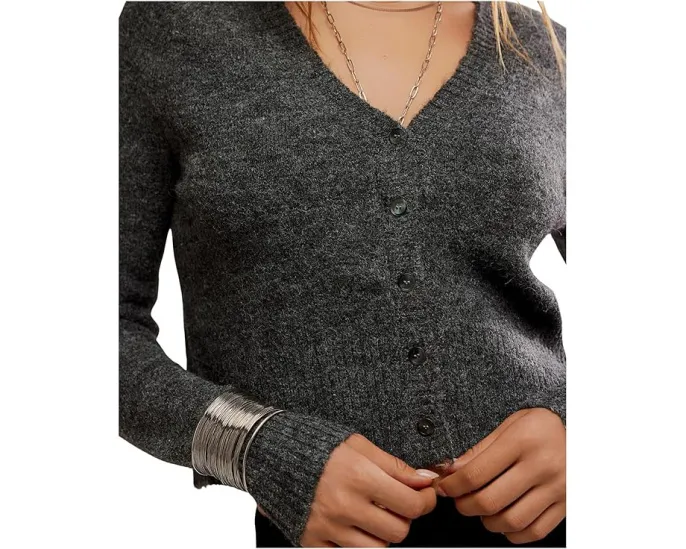 Кардиган Free People School Girl с V-образным вырезом и рельефной резинкой