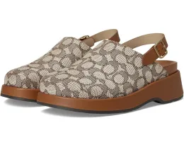 Сабо COACH Sculpted C на платформе с узором Jacquard и регулируемой пряжкой