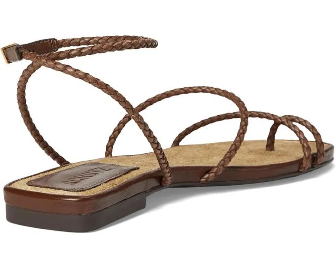 Босоножки Schutz Kaya Straw Flat с квадратным носком и соломенным верхом