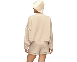 Свитшот Hayvie Crewneck oversize из ответственного хлопка с лестничными швами